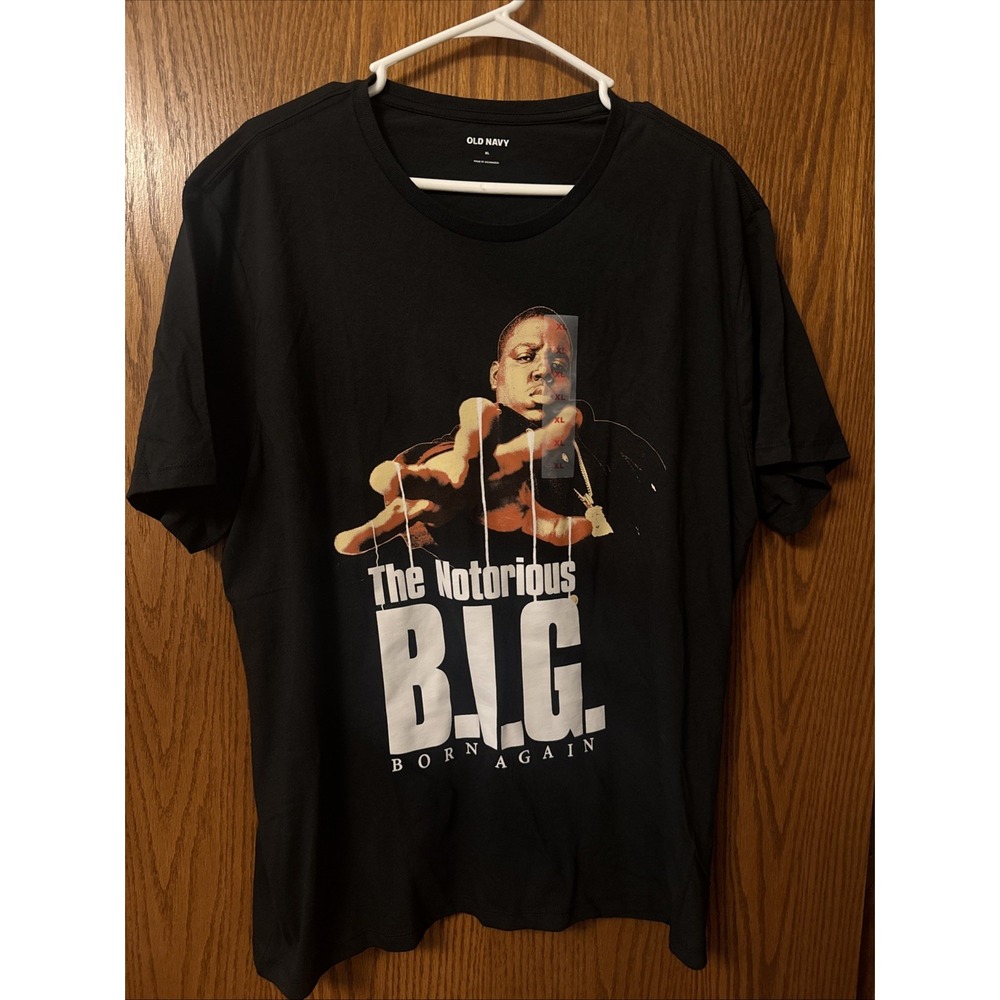 Notorious BIG Biggie Smalls Old Navy Men's Black Shirt Size XL‎